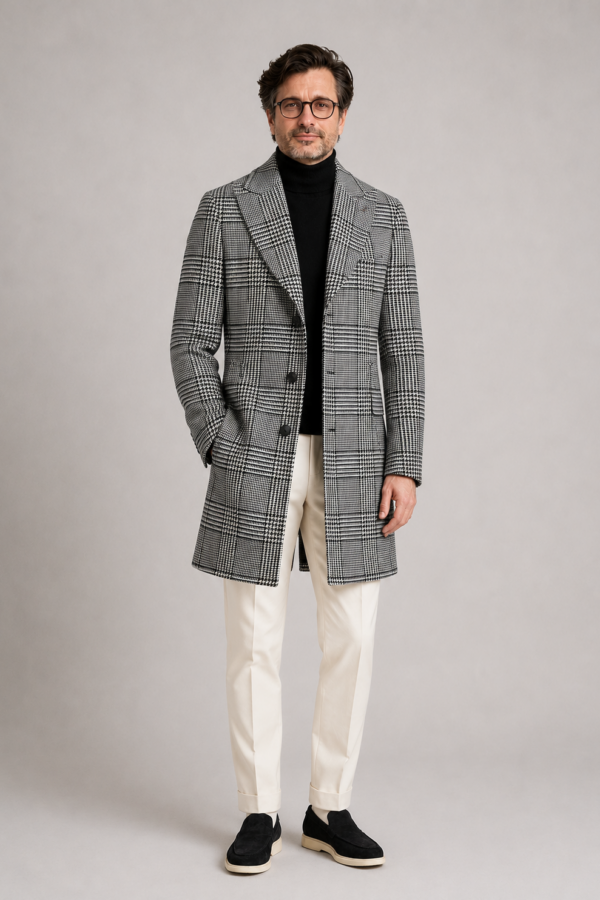 Cappotto Monopetto in Cashmere e Lana